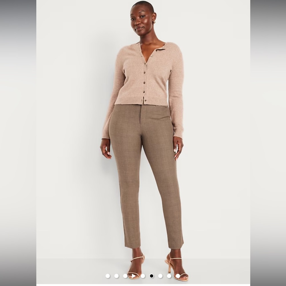 Old Navy High Waisted Brown Plaid Pixie Ankle Pants